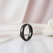 Black Dome Tungsten Carbide Men's Wedding Band-Black Diamonds New York