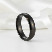 Black Dome Tungsten Carbide Men's Wedding Band-Black Diamonds New York