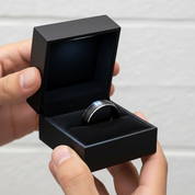 Black Domed Titanium Men's Wedding Band-Black Diamonds New York