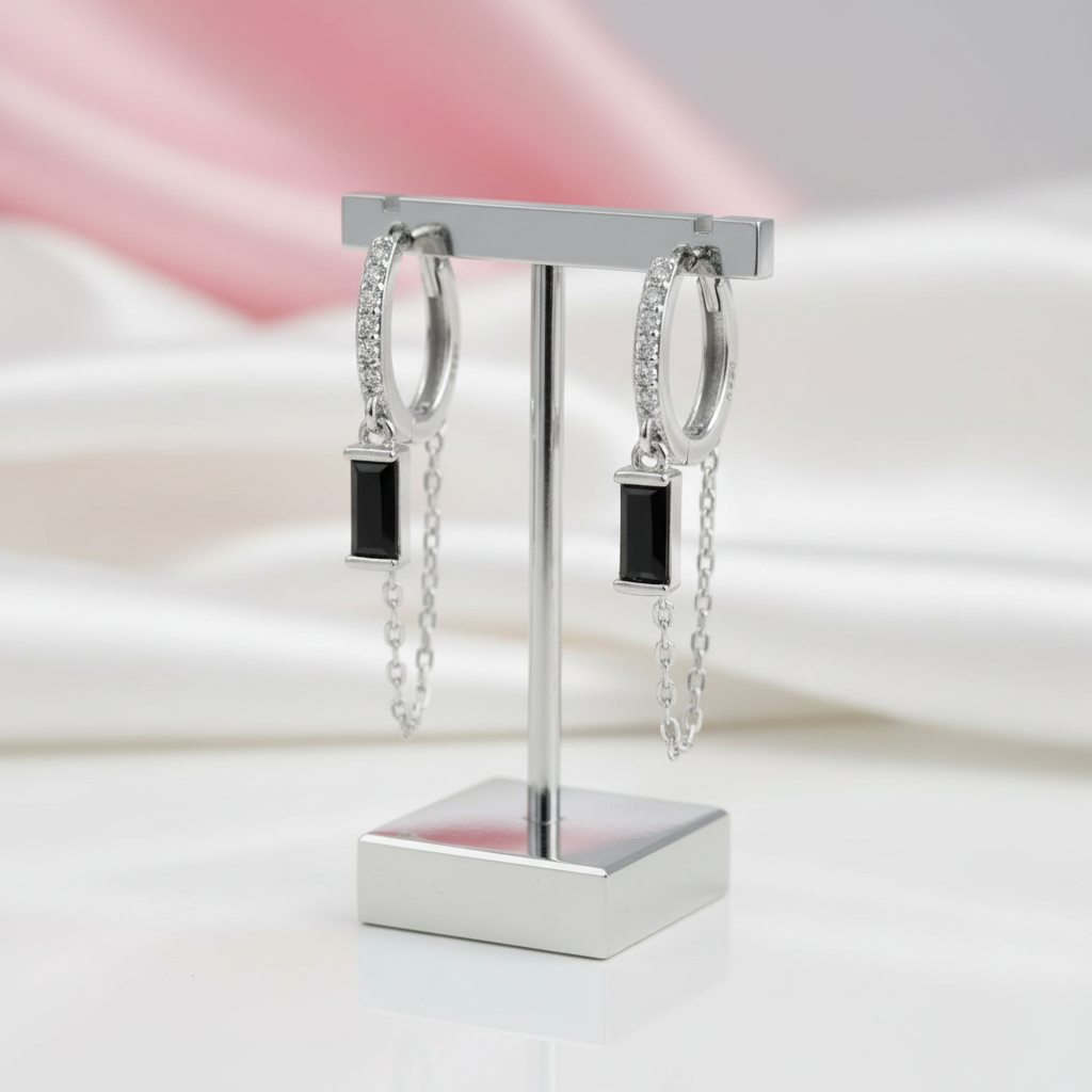 Black Diamond Option Hoop Earrings-Black Diamonds New York
