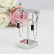 Black Diamond Hoop Earrings-Black Diamonds New York