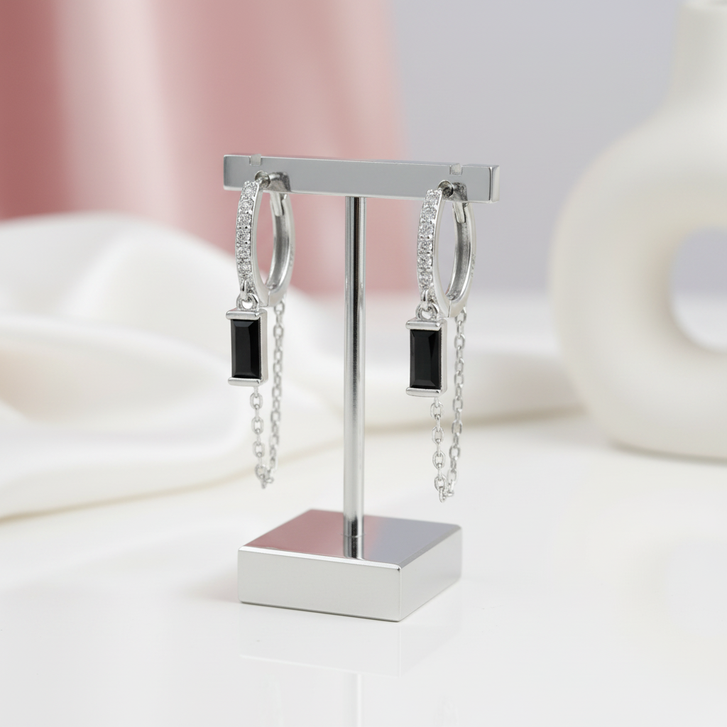 Black Diamond Option Hoop Earrings-Black Diamonds New York