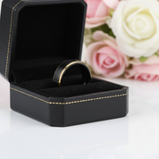 Black & Gold Matte Men's Tungsten Wedding Band-Black Diamonds New York
