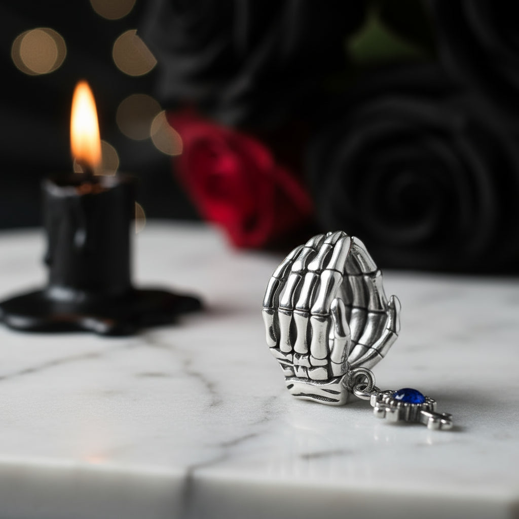 Black Heart Little Devil Punk Diamond Charm Pendant-Black Diamonds New York