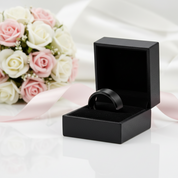 Black Matte 10mm Tungsten Carbide Wedding Band-Black Diamonds New York