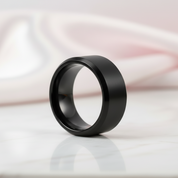 Black Matte 10mm Tungsten Carbide Wedding Band-Black Diamonds New York