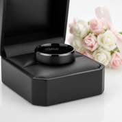 Black Matte Titanium Men's Wedding Band-Black Diamonds New York