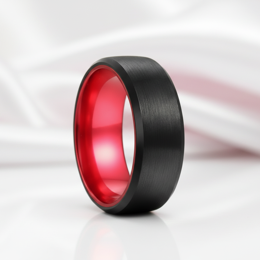 Black Men's 8mm Tungsten Wedding Band-Black Diamonds New York