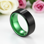 Black Men's 8mm Tungsten Wedding Band-Black Diamonds New York