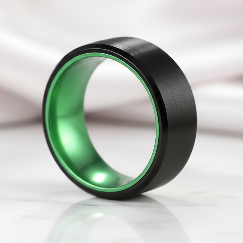 Black Men's 8mm Tungsten Wedding Band-Black Diamonds New York