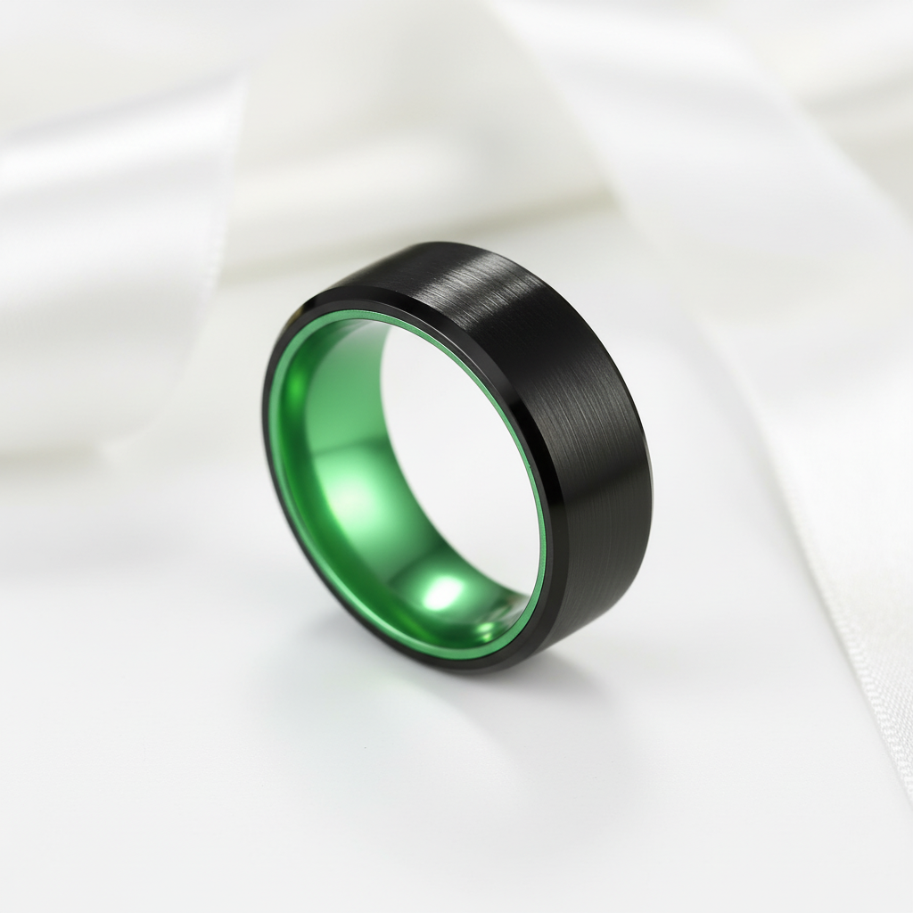 Black Men's 8mm Tungsten Wedding Band-Black Diamonds New York