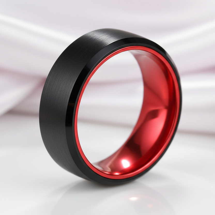 Black Men's 8mm Tungsten Wedding Band-Black Diamonds New York