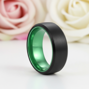 Black Men's 8mm Tungsten Wedding Band-Black Diamonds New York