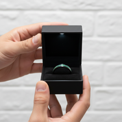 Black Men's Titanium Wedding Band with Opal Inlay-Black Diamonds New York