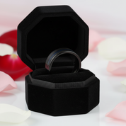 Black Men's Tungsten Wedding Band with Blue Inlay-Black Diamonds New York