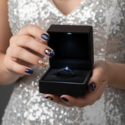 Black Men's Tungsten Wedding Band with Blue Inlay-Black Diamonds New York