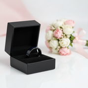 Black Men's Tungsten Wedding Band with Blue Inlay-Black Diamonds New York
