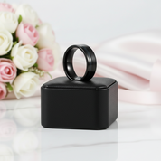 Black Polished Tungsten Men's Wedding Band-Black Diamonds New York