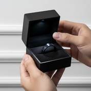 Black Polished Tungsten Men's Wedding Band-Black Diamonds New York