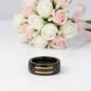 Black Punk Titanium Men's Wedding Band-Black Diamonds New York