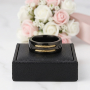 Black Punk Titanium Men's Wedding Band-Black Diamonds New York