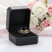 Black Punk Titanium Men's Wedding Band-Black Diamonds New York