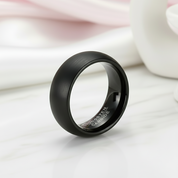Black Punk Tungsten Men's Wedding Band-Black Diamonds New York