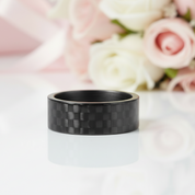 Black Pure Carbon Fiber Wedding Band-Black Diamonds New York
