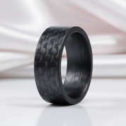 Black Pure Carbon Fiber Wedding Band-Black Diamonds New York
