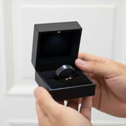 Black & Rose Gold Tungsten Brushed Center & Polished Step Edges Wedding Band-Black Diamonds New York
