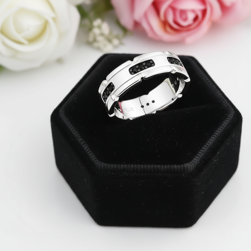 Black Round Cut Diamond Band-Black Diamonds New York