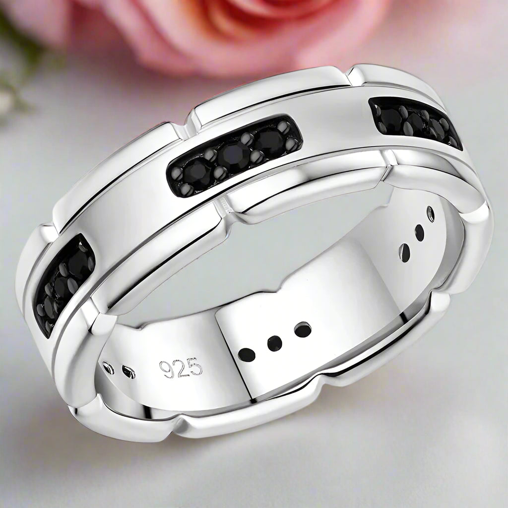 Black Round Cut Diamond Band-Black Diamonds New York