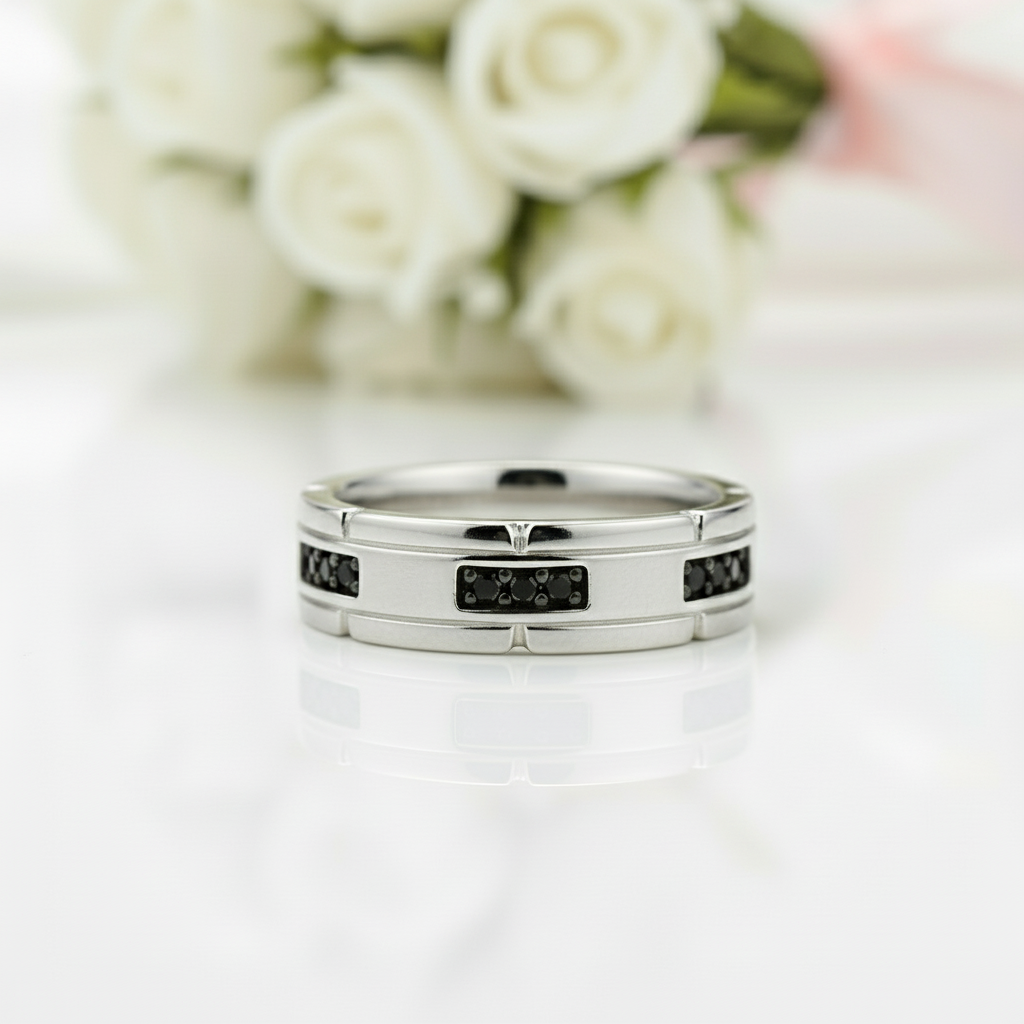 Black Round Cut Diamond Band-Black Diamonds New York