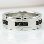 Black Round Cut Diamond Band-Black Diamonds New York