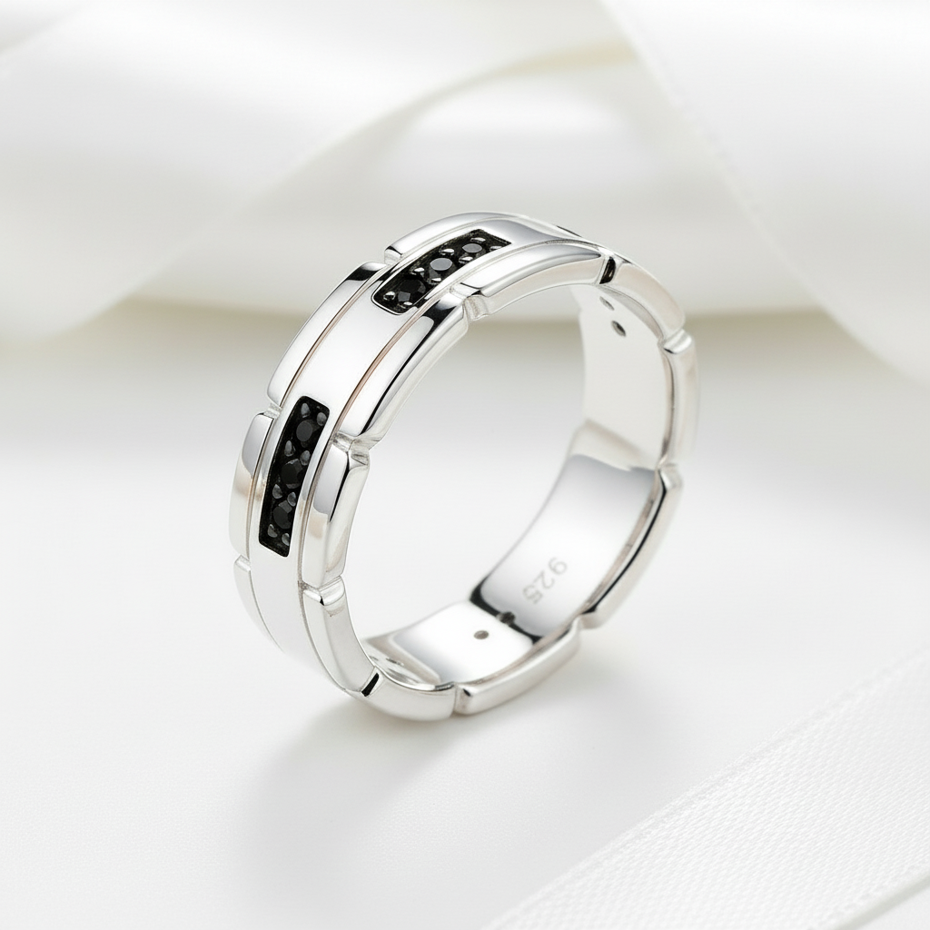 Black Round Cut Diamond Band-Black Diamonds New York