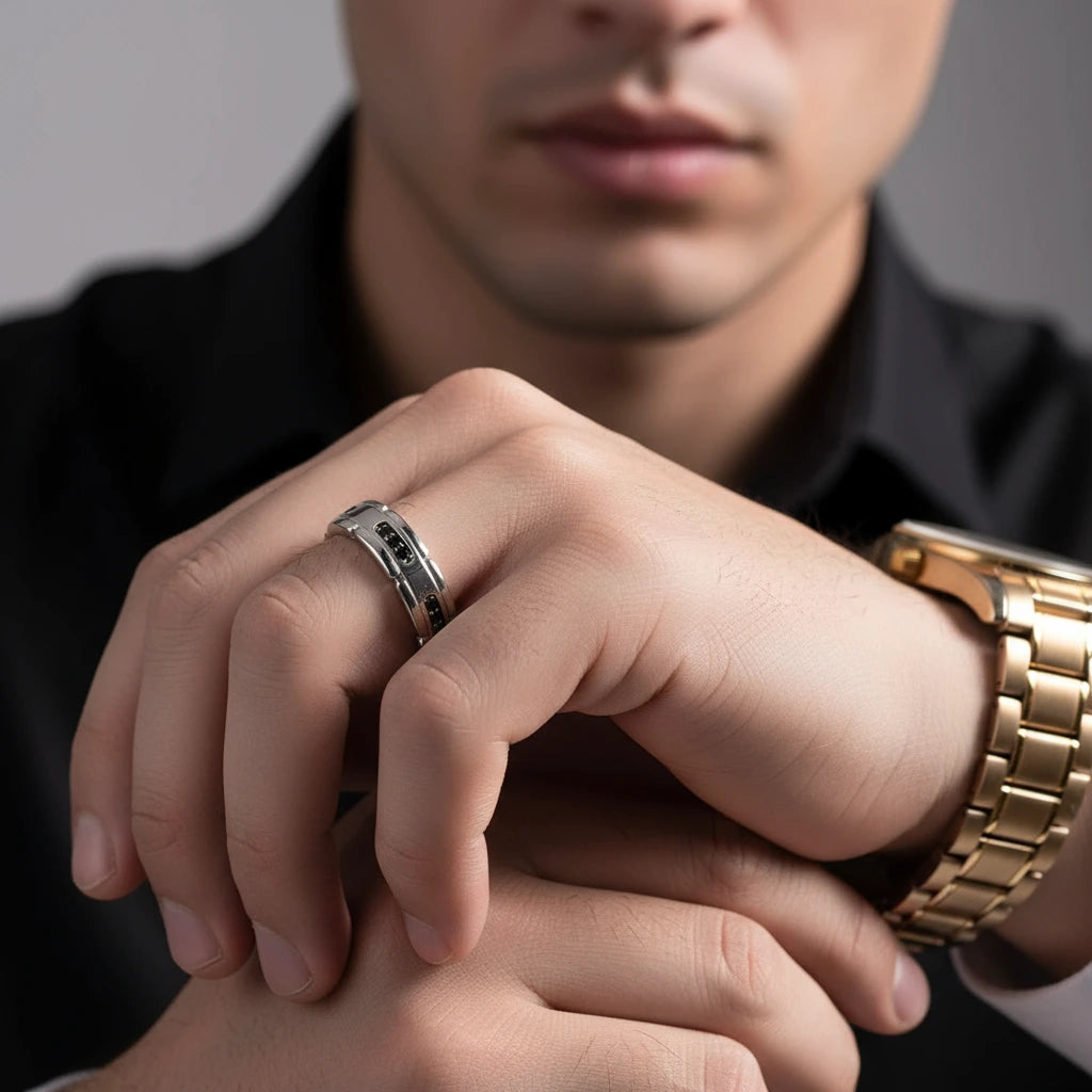 Black Round Cut Diamond Band-Black Diamonds New York