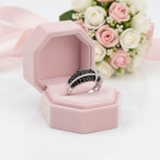 Black Spinel with Diamond Option Ring-Black Diamonds New York