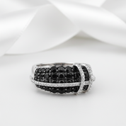 Black Spinel with Diamond Option Ring-Black Diamonds New York