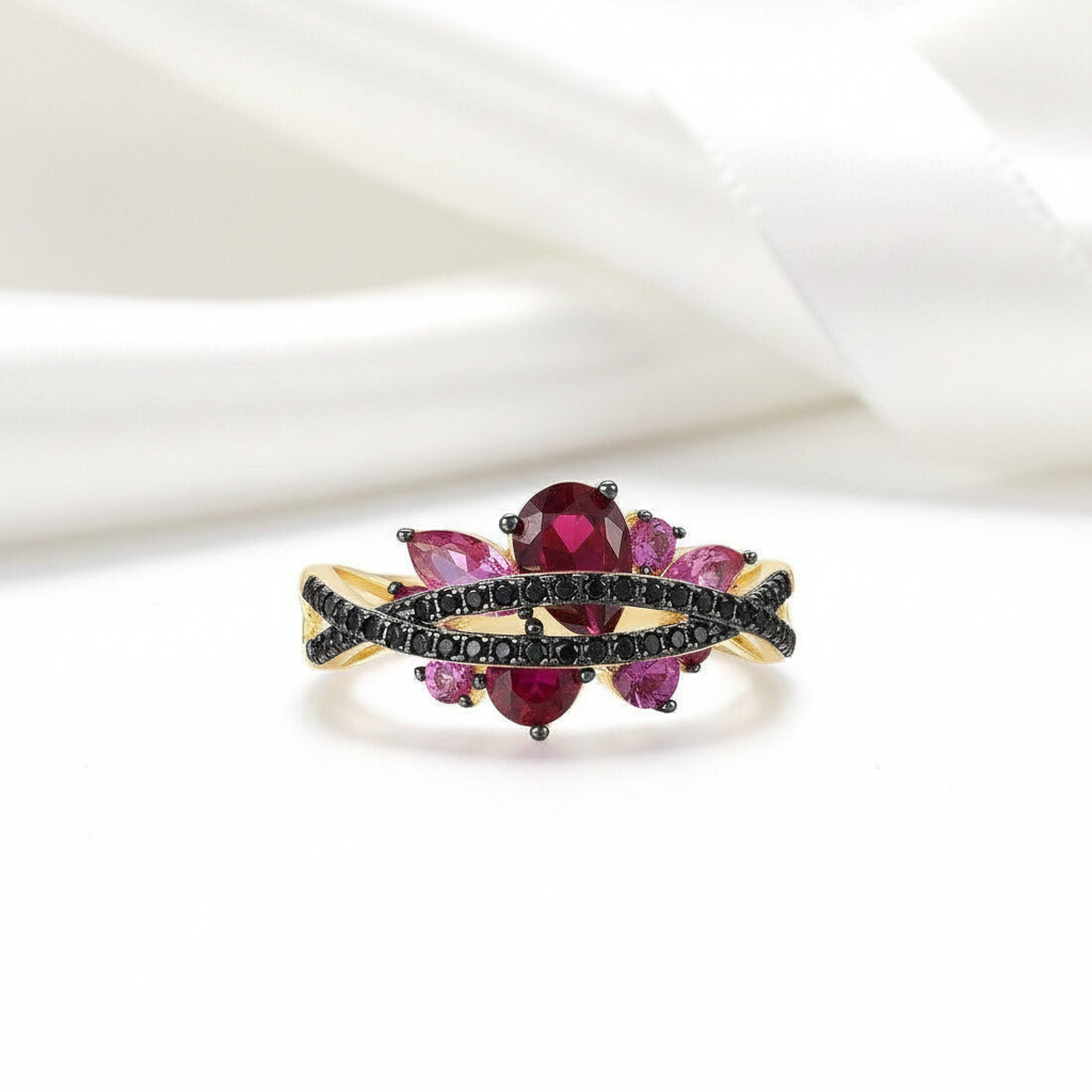 Black Spinel Yellow Gold Ring-Black Diamonds New York