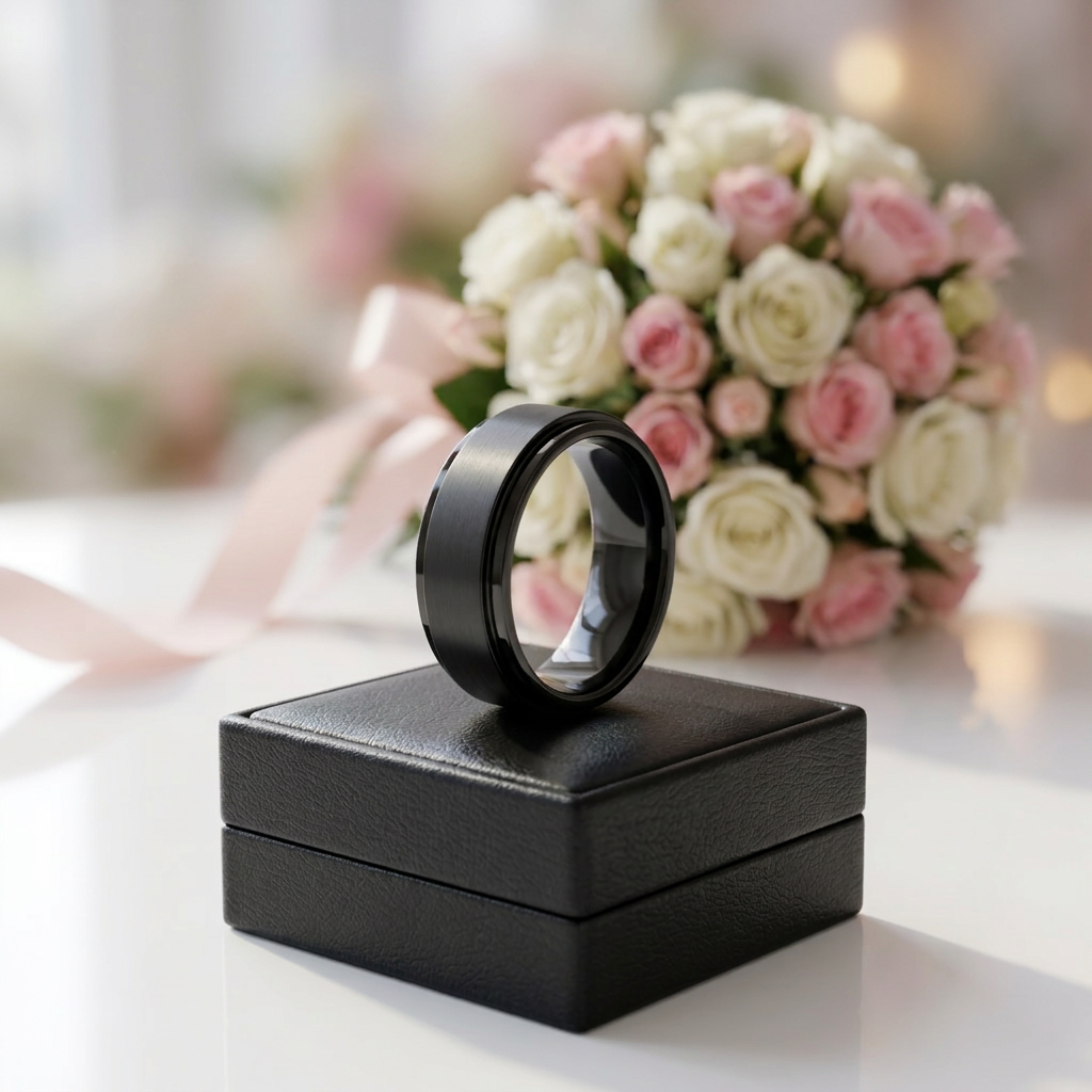 Black Stainless Personalized Engrave Name Ring-Black Diamonds New York