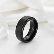 Black Stainless Personalized Engrave Name Ring-Black Diamonds New York