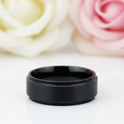 Black Stainless Personalized Engrave Name Rings-Black Diamonds New York