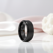 Black Stainless Personalized Engrave Name Ring-Black Diamonds New York