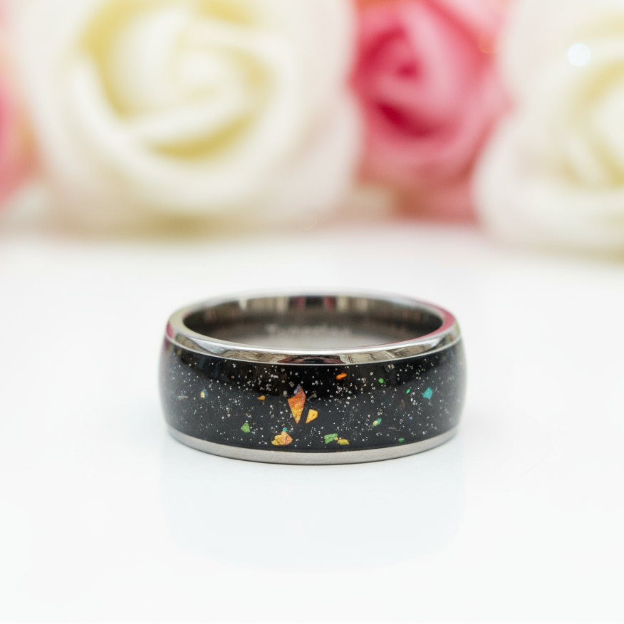 Black Tungsten 8mm Wedding Band-Black Diamonds New York