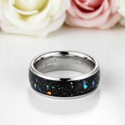 Black Tungsten 8mm Wedding Band-Black Diamonds New York