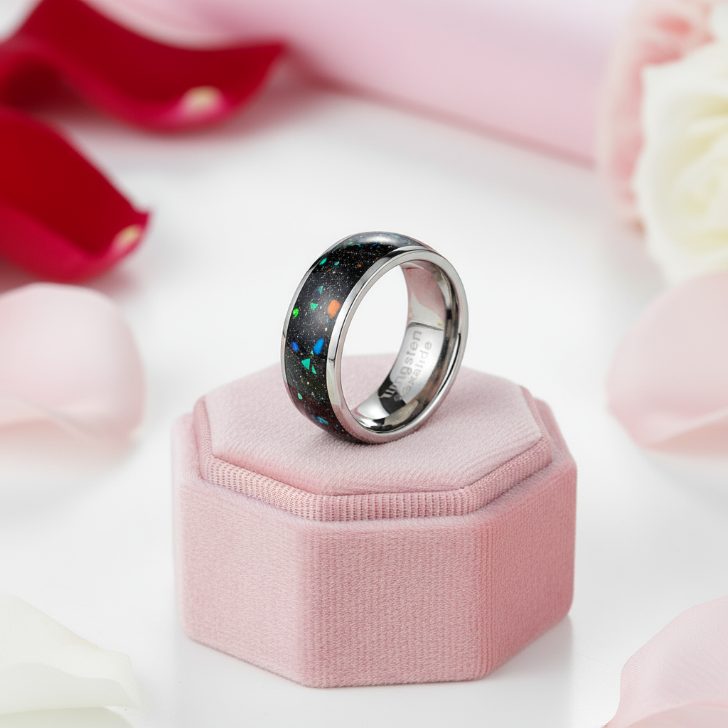 Black Tungsten 8mm Wedding Band-Black Diamonds New York