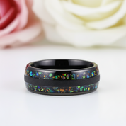 Black Tungsten Carbide 8mm Wedding Band-Black Diamonds New York