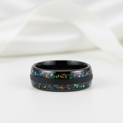 Black Tungsten Carbide 8mm Wedding Band-Black Diamonds New York