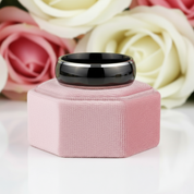 Black Tungsten Carbide Men's Wedding Band-Black Diamonds New York