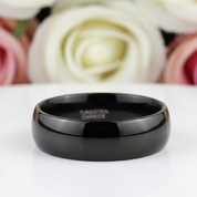 Black Tungsten Carbide Men's Wedding Band-Black Diamonds New York